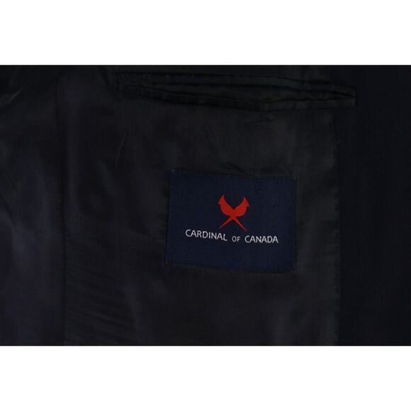 Cardinal of Canada Navy Blue Woven 2-Btn Wool Blazer w/ MOP Buttons 44R - Picture 8 of 9